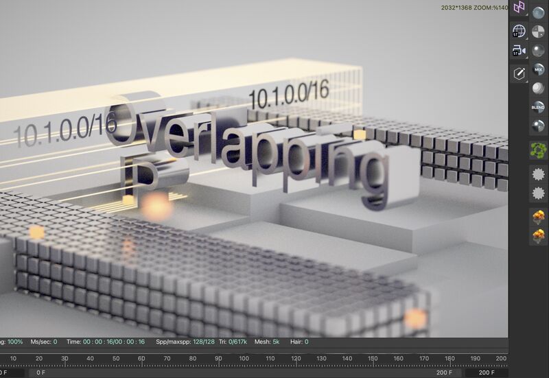Overlapping IP ranges 3D concept render